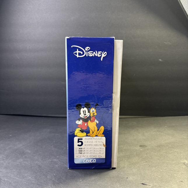 5 in 1 Disney Puzzles 2015 Ceaco Mickey Mouse Donald Goofy Minnie NEW