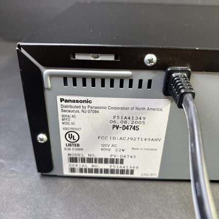 Panasonic PV-D4745 VCR DVD VHS Combo Player No Remote. Tested Working