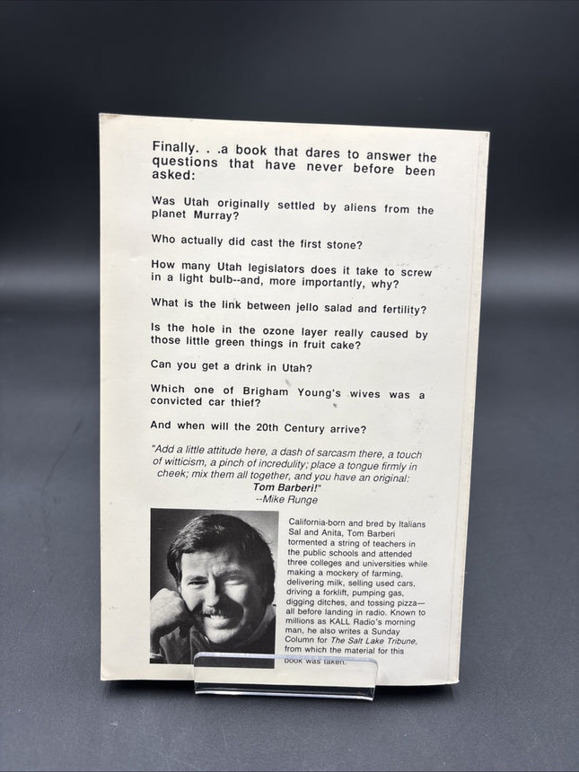 SIGNED Tom Barberi Book- “barberi Attempts To… Legalize Adulthood I’m Utah”