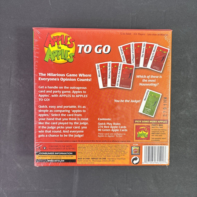 Apples To Apples To Go Family Board Game Mattel Games 4-8 Players New Sealed￼