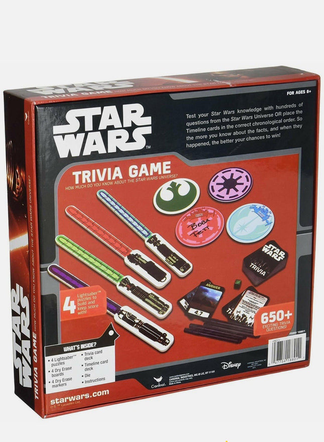 Star Wars Trivia Game 650 Questions Lightsaber Puzzles Disney New Sealed Box
