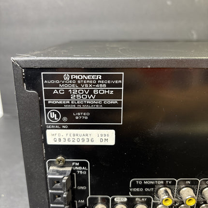 Vintage Pioneer VSX-455 Audio / Video Stereo Receiver