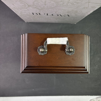 Bulova B1532 Docu t Tabletop Clock 12" Brown Finish BRAND NEW✅