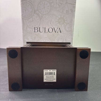 Bulova B1532 Docu t Tabletop Clock 12" Brown Finish BRAND NEW✅