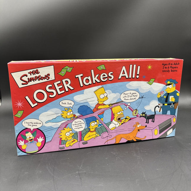 The Simpsons Loser Takes All Party Game COMPLETE RoseArt 2001 Homer Bart Marge