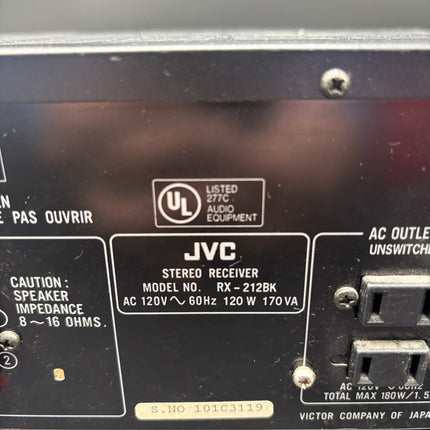 Vintage JVC RX-212 Stereo Receiver Tested ✅
