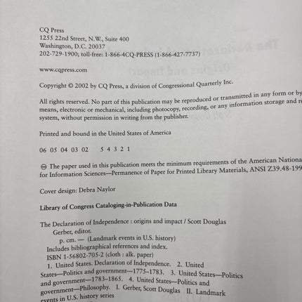 The Declaration of Independence: Origins and Impact (Landmark Events in U.S. Hi,