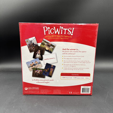 Picwits! Board Game - Use Your Wit To Make The Caption Fit 2012 Mindware Sealed