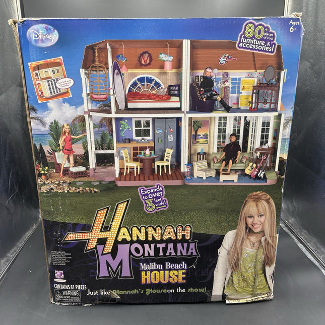 Disney Hannah Montana Malibu Beach House Doll House W/Furniture 2008 40x27