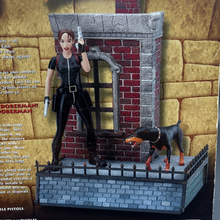 Lara Croft Tomb Raider Encounters Ferocious Doberman Figure 1999 Playmates New