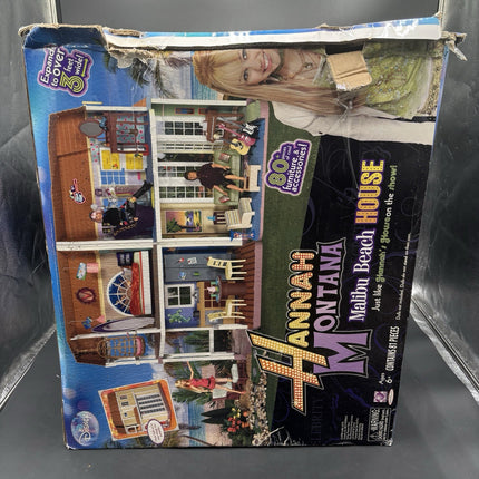 Disney Hannah Montana Malibu Beach House Doll House W/Furniture 2008 40x27
