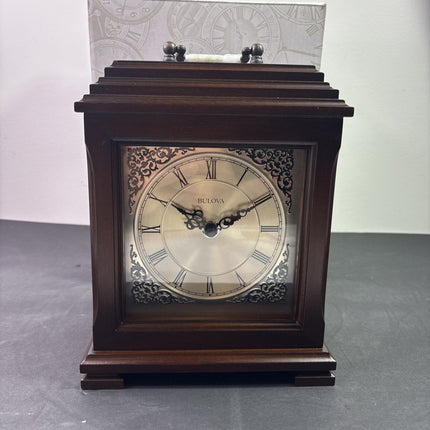 Bulova B1532 Docu t Tabletop Clock 12" Brown Finish BRAND NEW✅