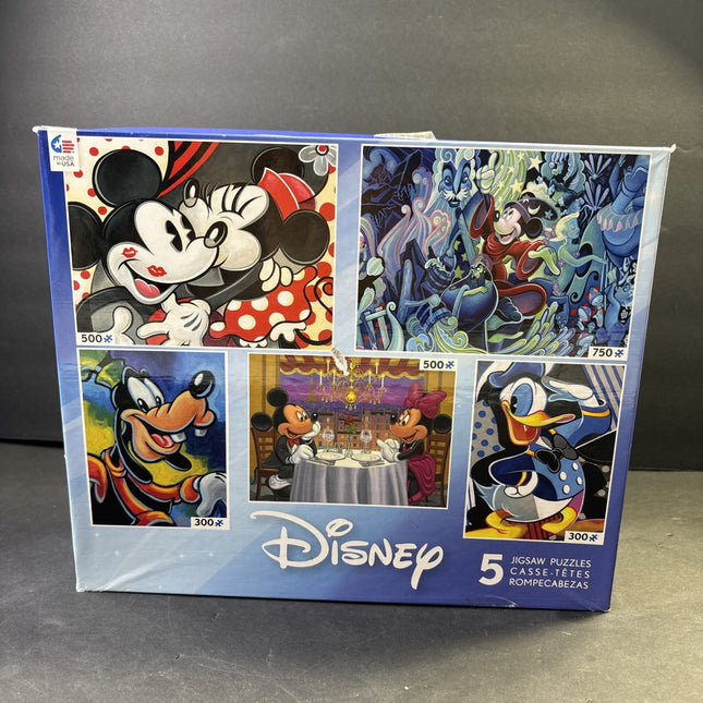 5 in 1 Disney Puzzles 2015 Ceaco Mickey Mouse Donald Goofy Minnie NEW