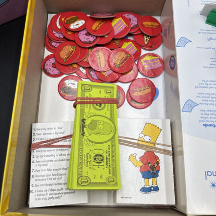 The Simpsons Loser Takes All Party Game COMPLETE RoseArt 2001 Homer Bart Marge