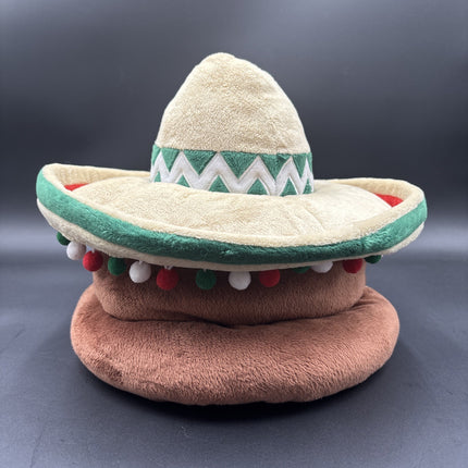 Rare Six Flags Poop Emoji Hat Plush With Sombrero & Mustache Mexican Style