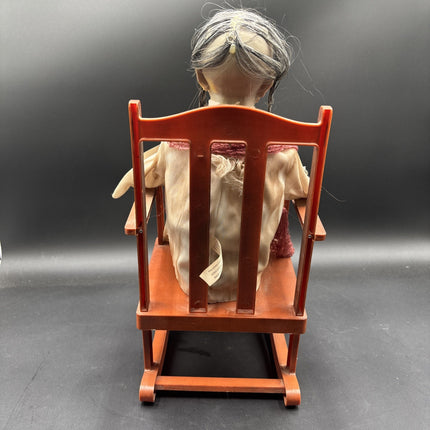 Pan Asian Creation Haunted Old Lady Rocking Chair Halloween Animated Talks Video