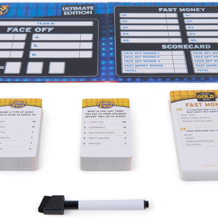 Spin Master Games, Family Feud: Ultimate Edition, Includes Tin Storage Box & 50 Bonus Questions, Friendly Competition Game, Family Game Night, 3+ Players, for Ages 8 & Up